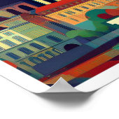 Praag Tsjechisch Reizen artistiek kleurrijk Poster (Hoek)