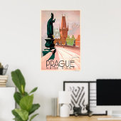 Praag Tsjechisch Vintage Reisposter Poster (Thuiskantoor)