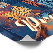 Praag Tsjechische artistieke reisillustratie Poster (Hoek)