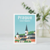 Praag Tsjechische Beroemde Reisplaats Illustratie Briefkaart (Staand voorkant)