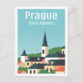 Praag Tsjechische Beroemde Reisplaats Illustratie Briefkaart (Voorkant)