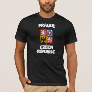 Praag, Tsjechische Republiek met wapenschild T-shirt