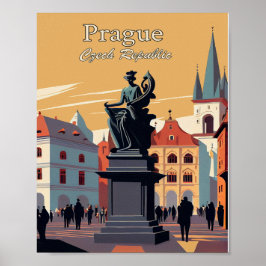 Praag Tsjechische Republiek Minimalistisch Poster 