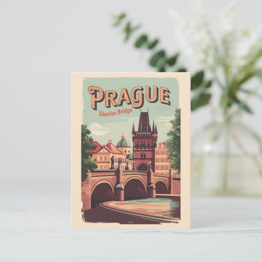 Praag Tsjechische Republiek Reiskunst  Briefkaart (Staand voorkant)