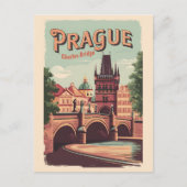 Praag Tsjechische Republiek Reiskunst  Briefkaart (Voorkant)