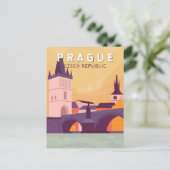 Praag Tsjechische Republiek Reiskunst Briefkaart (Staand voorkant)