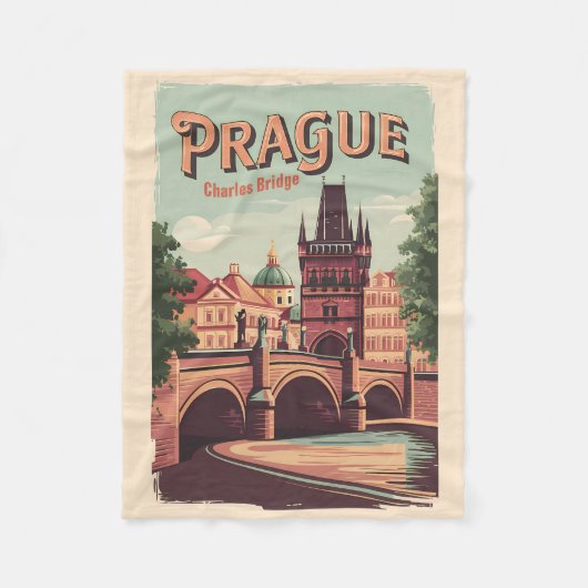 Praag Tsjechische Republiek Reiskunst  Fleece Deken (Voorkant)