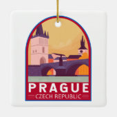 Praag Tsjechische Republiek Reiskunst  Keramisch Ornament (Achterkant)