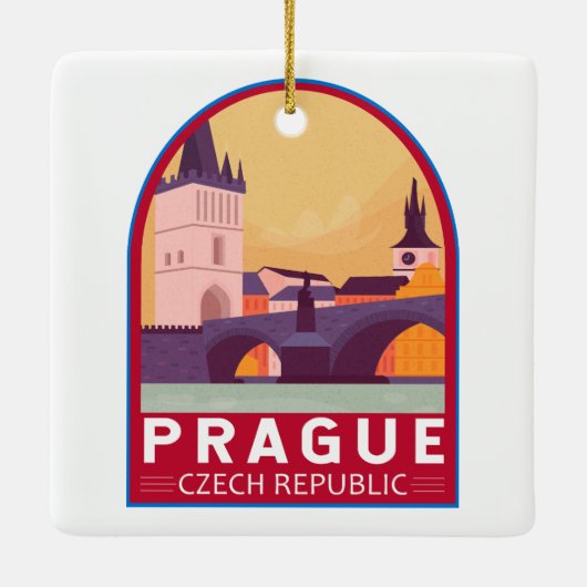 Praag Tsjechische Republiek Reiskunst  Keramisch Ornament (Achterkant)