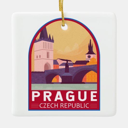 Praag Tsjechische Republiek Reiskunst  Keramisch Ornament (Voorkant)