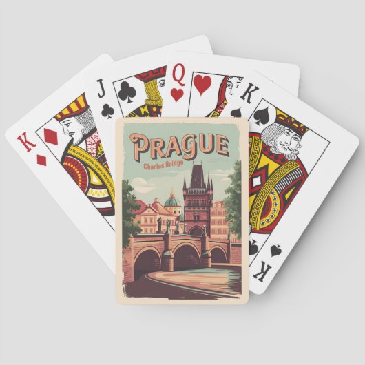 Praag Tsjechische Republiek Reiskunst  Pokerkaarten (Achterkant)
