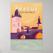 Praag Tsjechische Republiek Reiskunst  Poster (Voorkant)