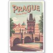Praag Tsjechische Republiek Reiskunst  Sticker (Voorkant)