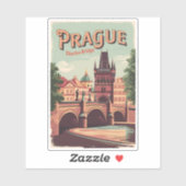 Praag Tsjechische Republiek Reiskunst Sticker (Vel)