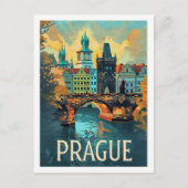 Praag Tsjechische Vintage Beroemde Reisplaats Briefkaart (Voorkant)