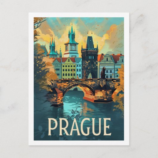Praag Tsjechische Vintage Beroemde Reisplaats Briefkaart (Voorkant)