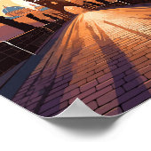 Praag Tsjechische vintage reisillustratie Poster (Hoek)