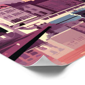 Praag Tsjechische vintage reisplaats illustratie Poster (Hoek)