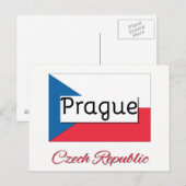 Praag Tsjechische vlag Briefkaart (Voorkant / Achterkant)
