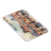 Praag Tsjechische Waterverf Panorama Uitzicht Magneet (Rechterzijde)