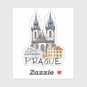 Praag Tyn Kerk Tsjechië Waterverf Sticker