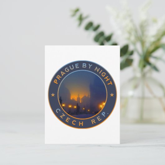 Praag van Night Briefkaart (Staand voorkant)