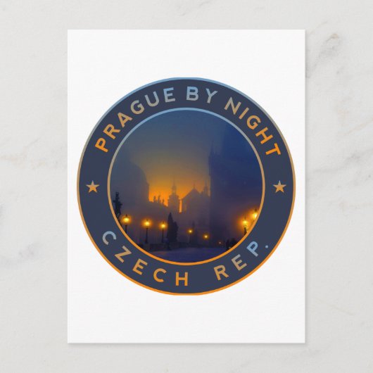 Praag van Night Briefkaart (Voorkant)