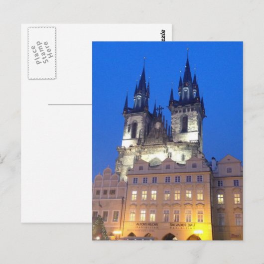 Praag van Night Briefkaart (Voorkant / Achterkant)
