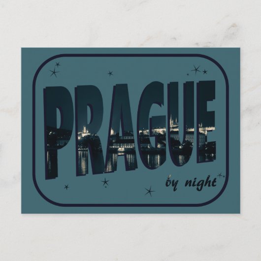 Praag van Night Briefkaart (Voorkant)