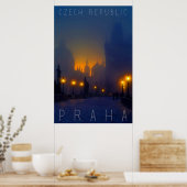Praag van Night, Praag, Tsjechië Poster (Keuken)
