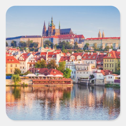 Praag Vierkante Sticker (Voorkant)