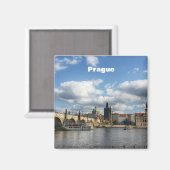 Praag Vintage Reizen Toerisme Toevoegen Magneet (Voorkant / Achterkant)