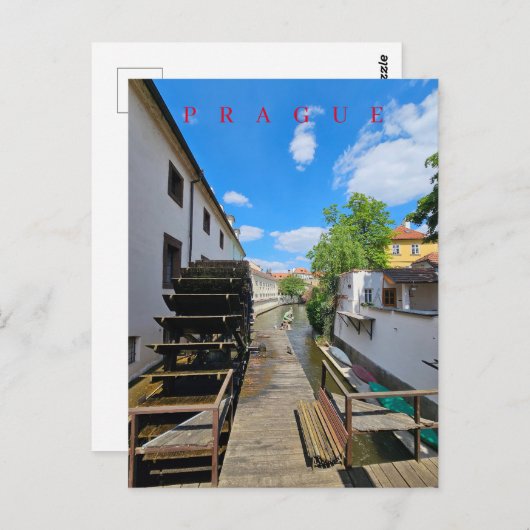 Praag Watermolen uitzicht briefkaart (Voorkant / Achterkant)