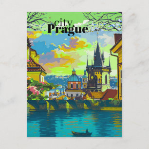 Praagse ansichtkaarten met fijne kunst   Versierin Briefkaart