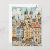 Praagse architectuur briefkaart (Voorkant / Achterkant)