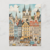 Praagse architectuur briefkaart (Voorkant)