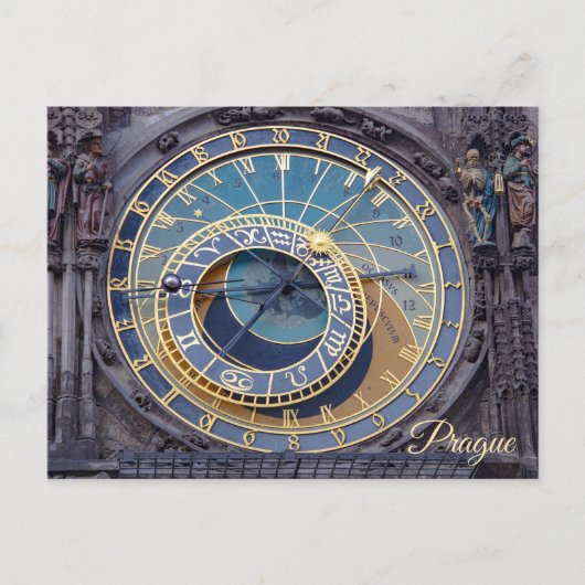 Praagse astronomische klok briefkaart (Voorkant)