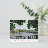 Praagse Burcht en River uitzicht briefkaart (Staand voorkant)