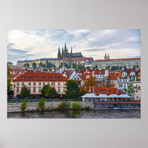Praagse burcht met uitzicht op Praag, Tsjechië Poster