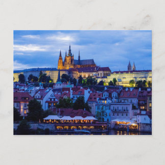 Praagse Kasteel 's Avonds, Praag, Tsjechië Briefkaart