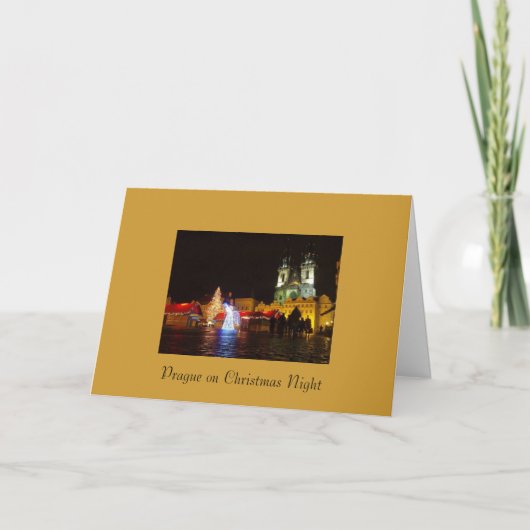 Praagse Kerstnacht Vrolijke Kerstfeest Kaart (Voorkant)