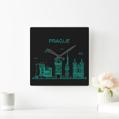Praagse skyline vierkante klok (Huis)