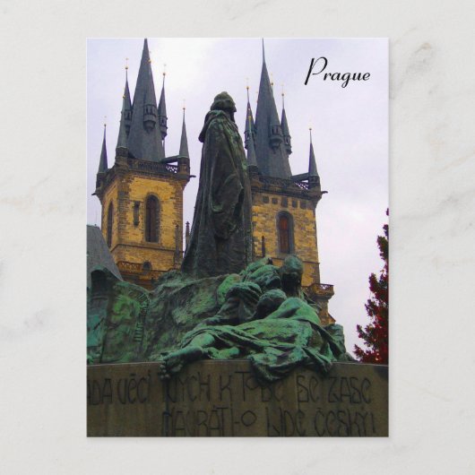 praagse standbeeld briefkaart (Voorkant)