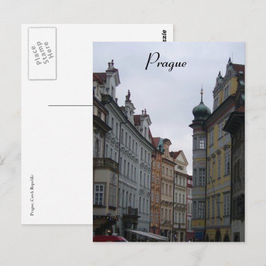 praagse straat briefkaart (Voorkant / Achterkant)