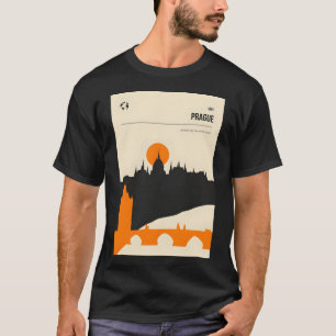 Praagse Vintage Minimal Tsjechië Travel Poste T-shirt