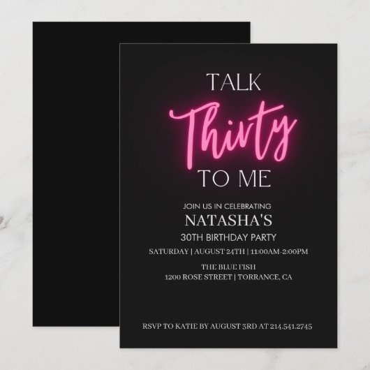 Praat 30 met me over de uitnodiging van de 30e ver (Voorkant / Achterkant)