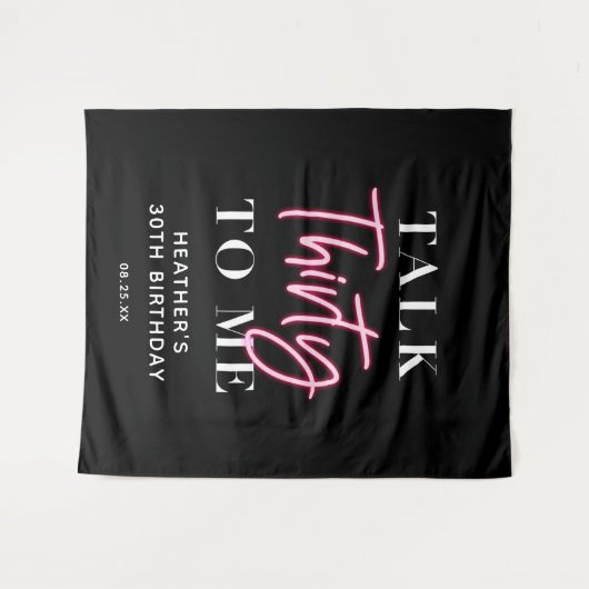 Praat 30 Met Mij 30e Verjaardagsfeest Achtergrond Wandkleed (Voorkant (horizontaal))