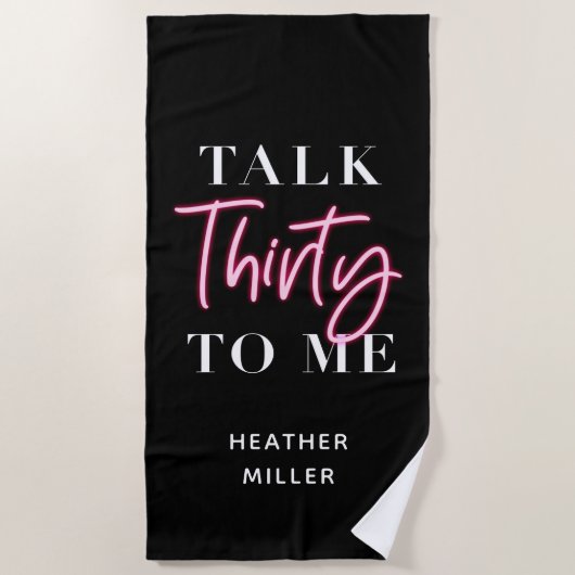 Praat 30 Met Mij 30e Verjaardagsfeest Strandlaken (Voorkant)