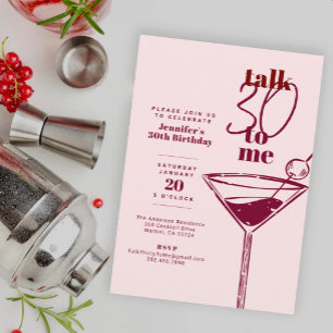 Praat 30 Met Mij Roze Cocktail Verjaardagsfeestje Kaart