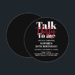 Praat 30 tegen me Moderne 30ste verjaardag Party C Kaart<br><div class="desc">Praat 30 Voor Mij Moderne 30e Verjaardagsfeestje Cirkel Uitnodiging.Praat 30 Voor Mij Moderne 30e Verjaardagsfeestuitnodiging "Draaien 30 is nog nooit zo chique geweest! Maak van uw mijlpaal verjaardag een onvergetelijke met onze Talk 30 To Me 30th Birthday Party uitnodiging. Wees uniek, wees moedig, wees JIJ! 🌸 behandel nu je uitnodiging...</div>